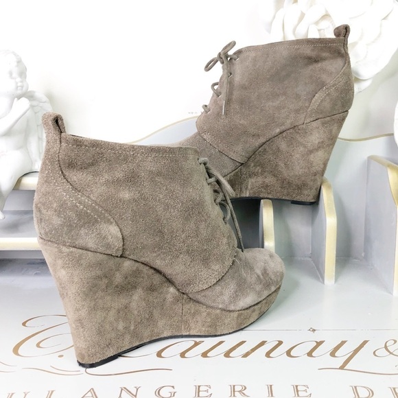 JESSICA Simpson Gray suede platform wedge booties - Picture 5 of 16